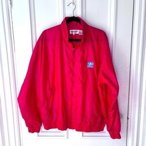 Men’s La Mode Du Golf Vintage 80’s Nabisco Grand Prix Red Nylon Zip Performance